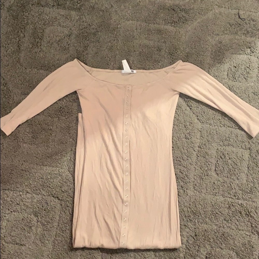 Tan skin tight dress